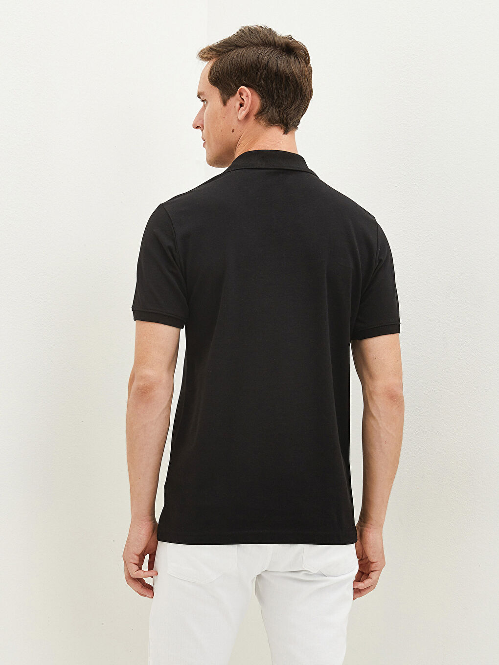 تي شورت بيكة برقبة بولو وكم قصير ديال الرجال-3