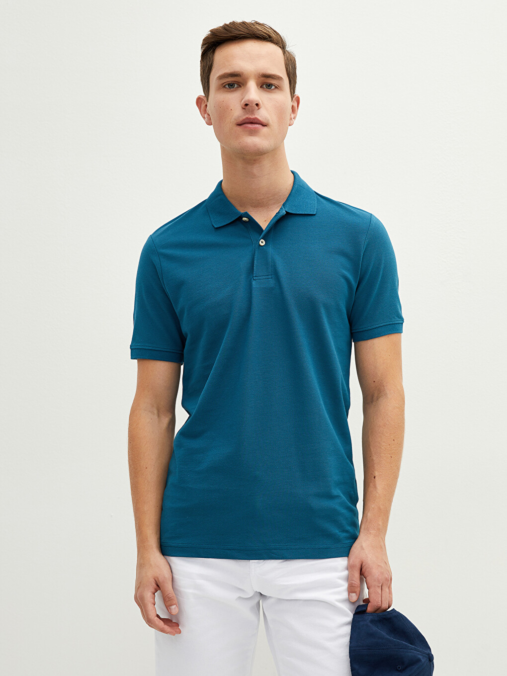 T-shirt Pique Me Jakë Polo Dhe Mëngë Të Shkurtra Për Burra-3
