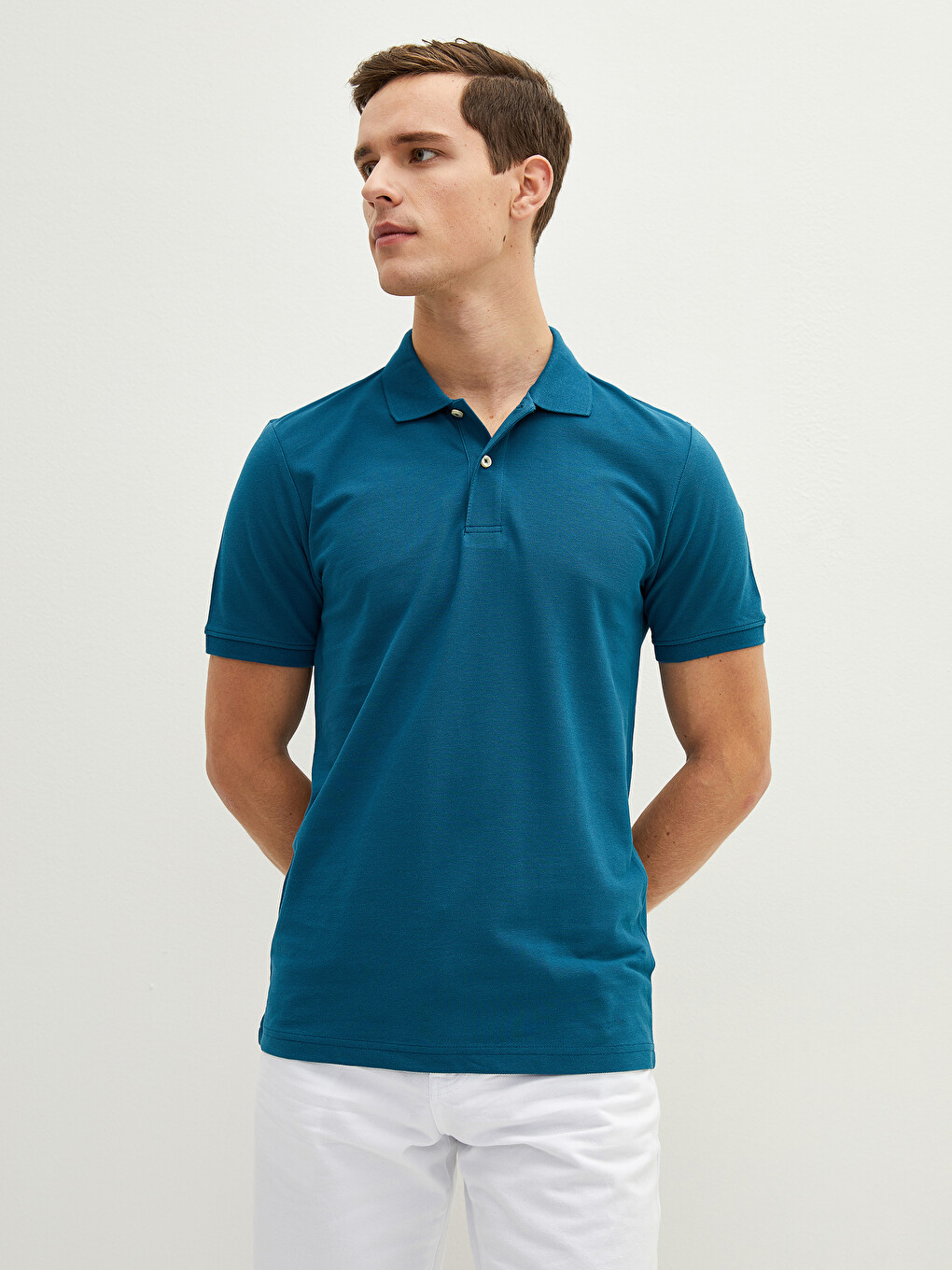 T-shirt Pique Me Jakë Polo Dhe Mëngë Të Shkurtra Për Burra