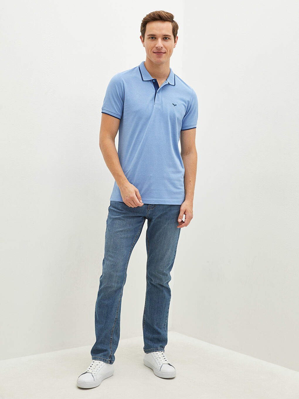 Polo Neck Short Sleeve Pique Men's T-Shirt-3