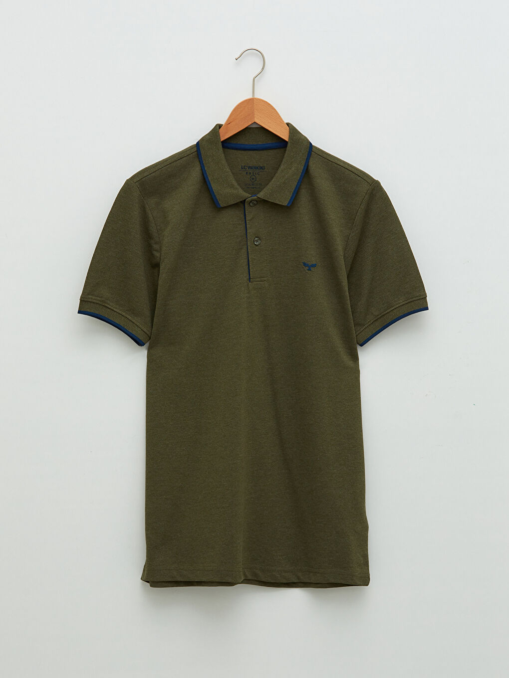 Haki Polo Yaka Kısa Kollu Pike Erkek Tişört-5