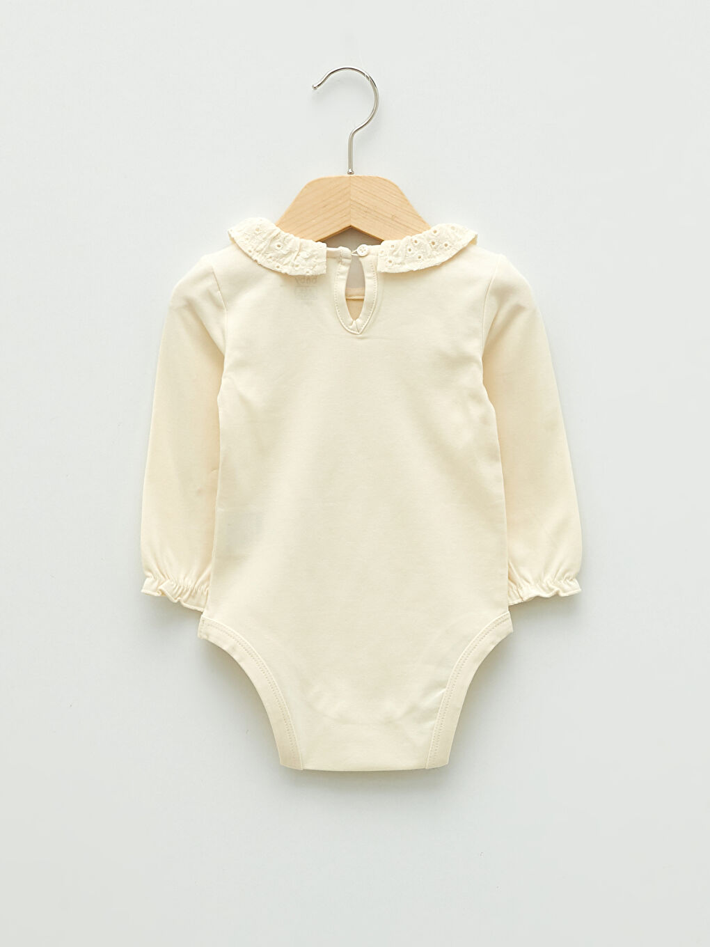 Body bébé à col rond et manches longues avec fermeture à pression pour filles-1