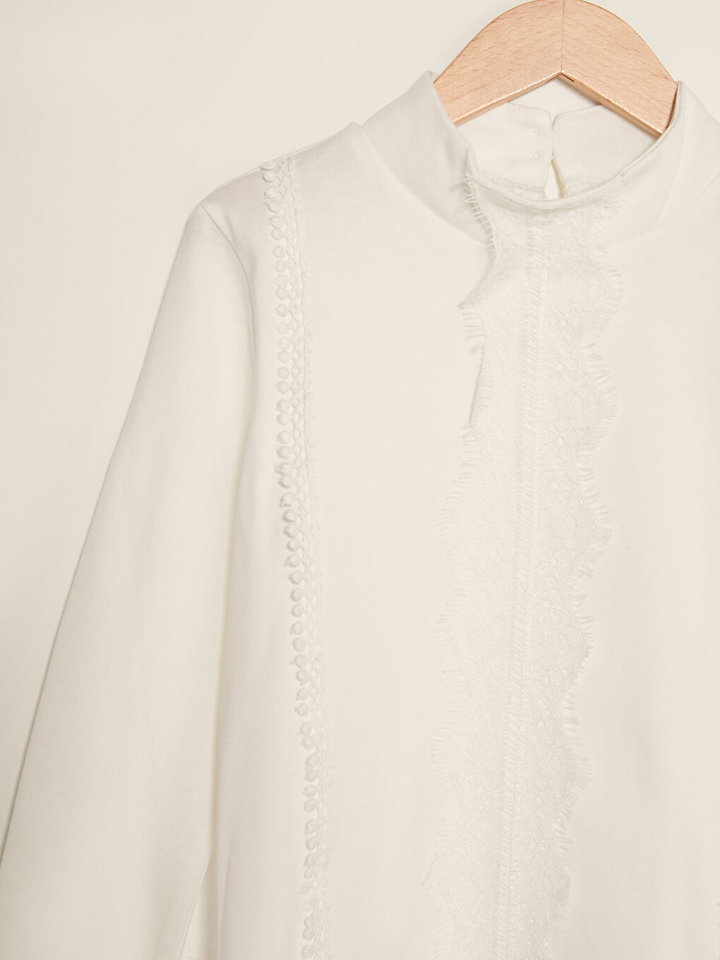 Мақтадан жасалған ұзын жеңді қыздарға арналған шілтерлі блузка-2