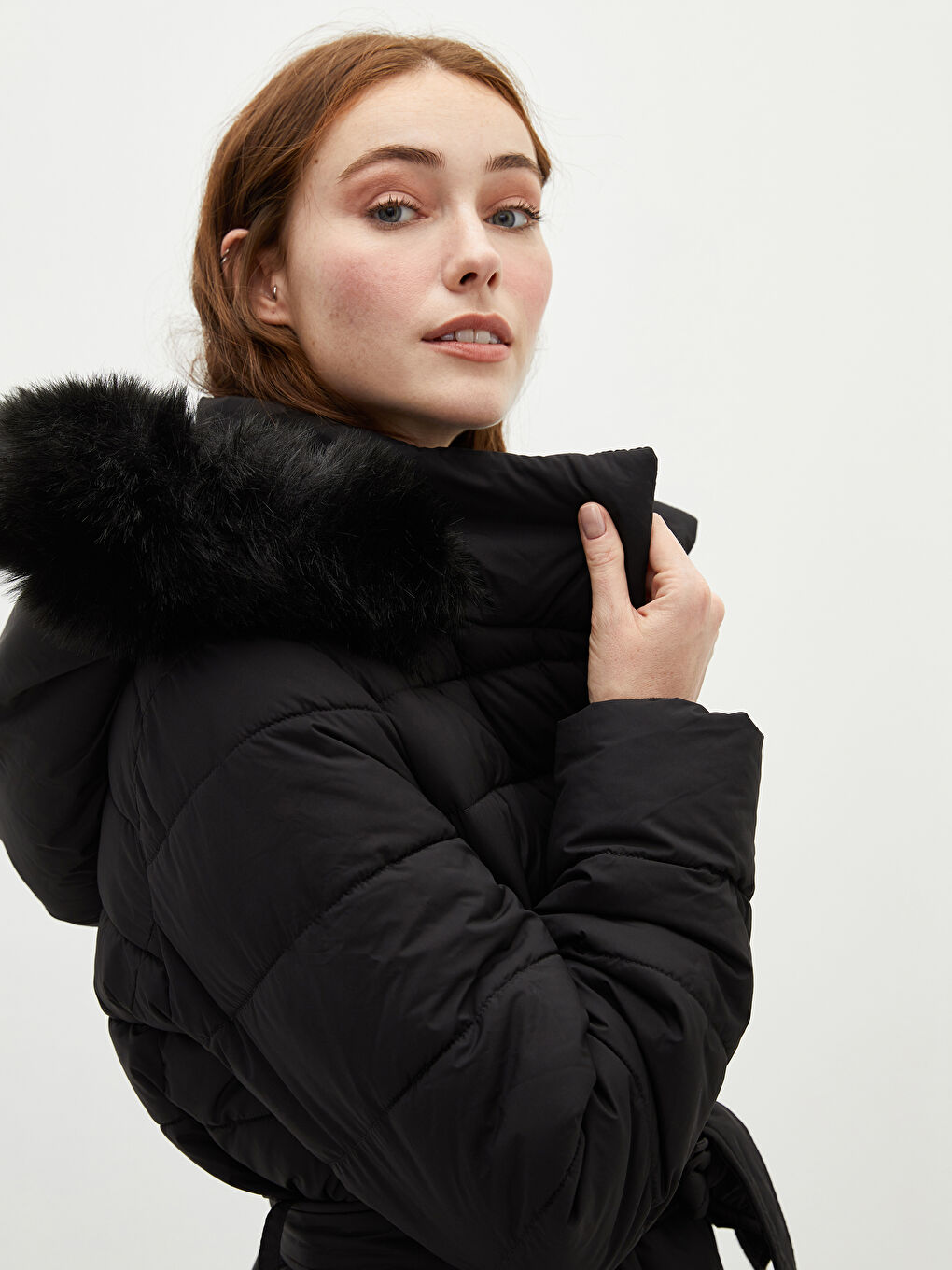 С капюшоном Стандарт С длинным рукавом Женский Пуховик-2