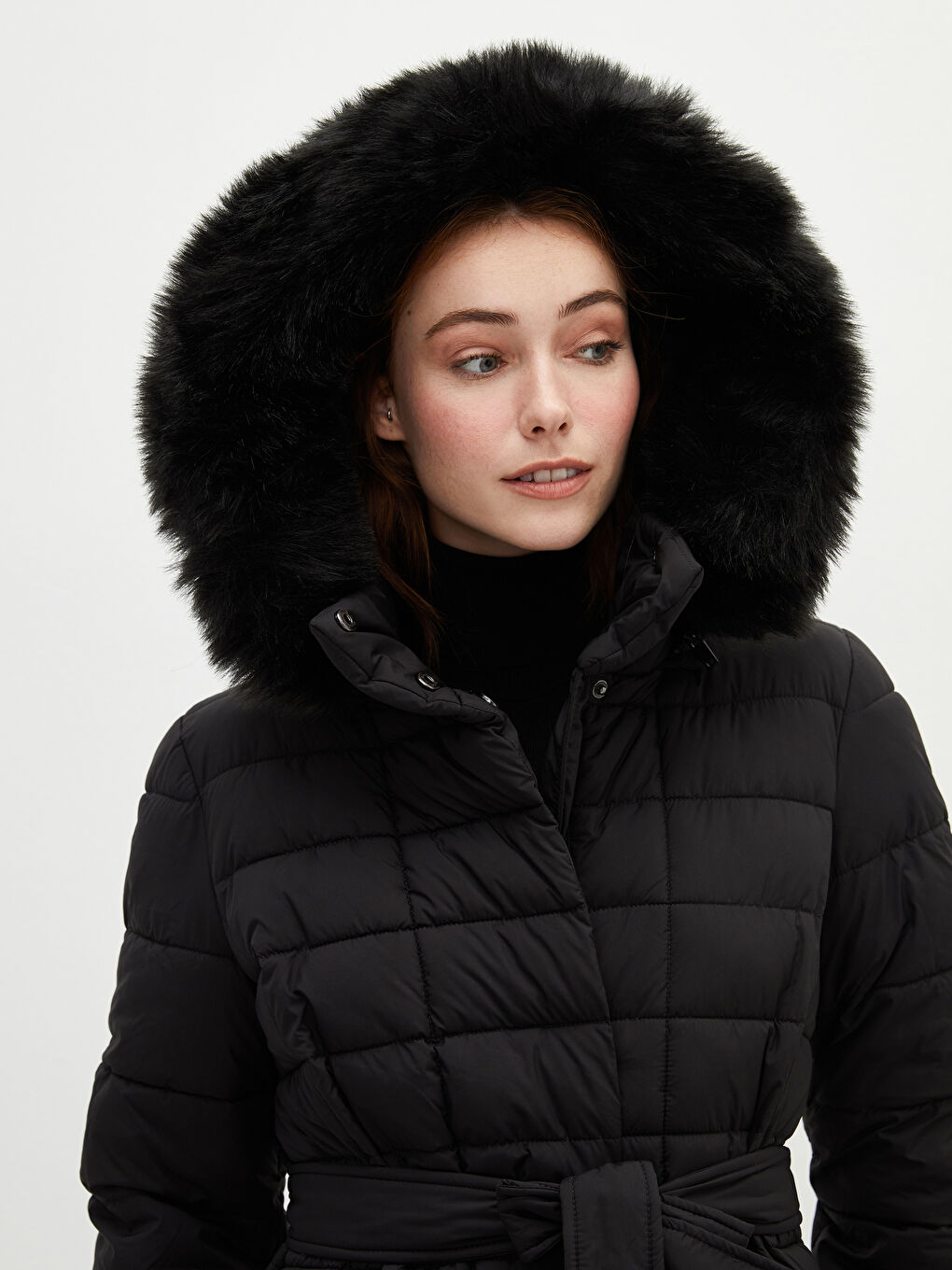 С капюшоном Стандарт С длинным рукавом Женский Пуховик-3