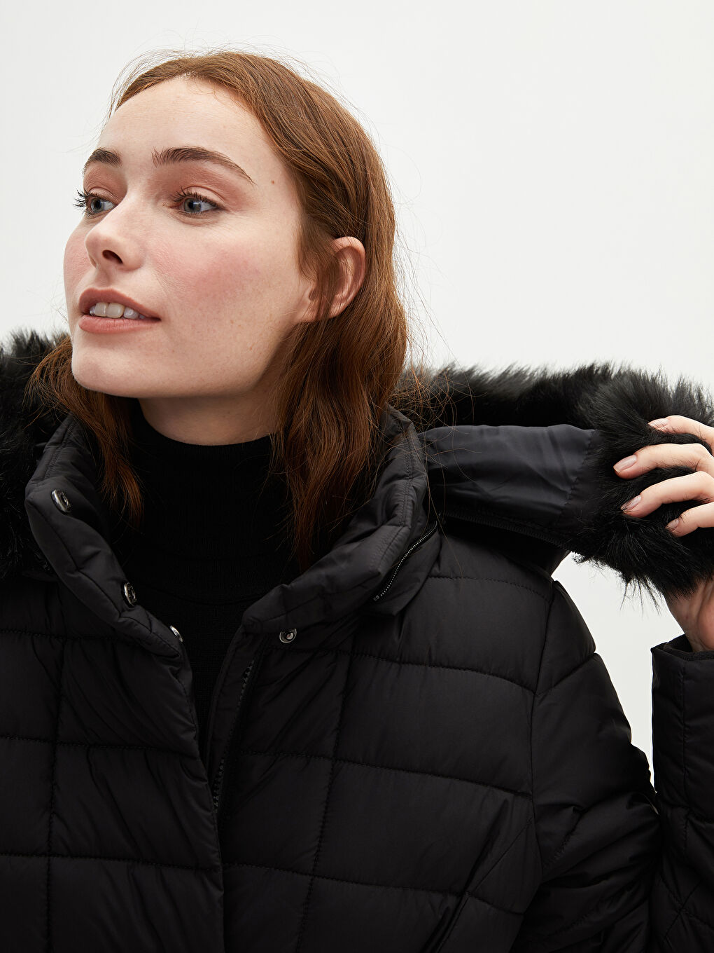 С капюшоном Стандарт С длинным рукавом Женский Пуховик-4