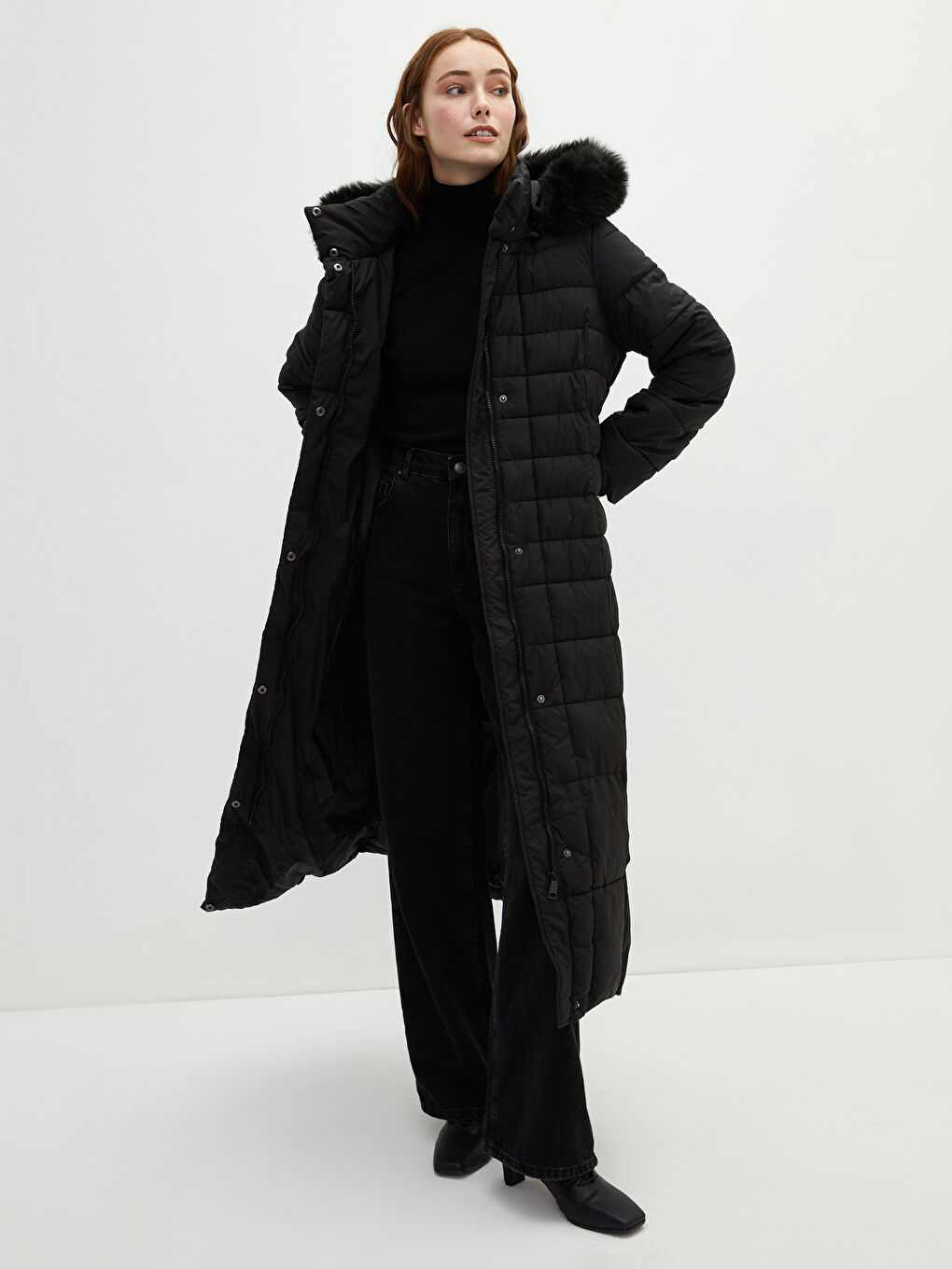 С капюшоном Стандарт С длинным рукавом Женский Пуховик-1