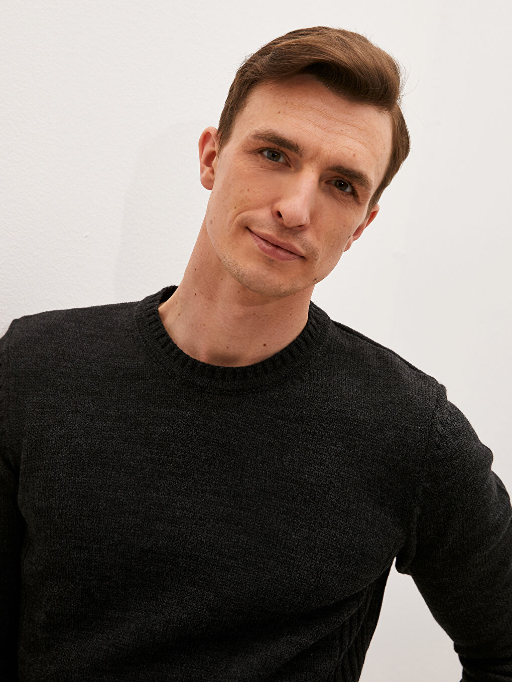 Antrasit Bisiklet Yaka Erkek Triko Kazak-4