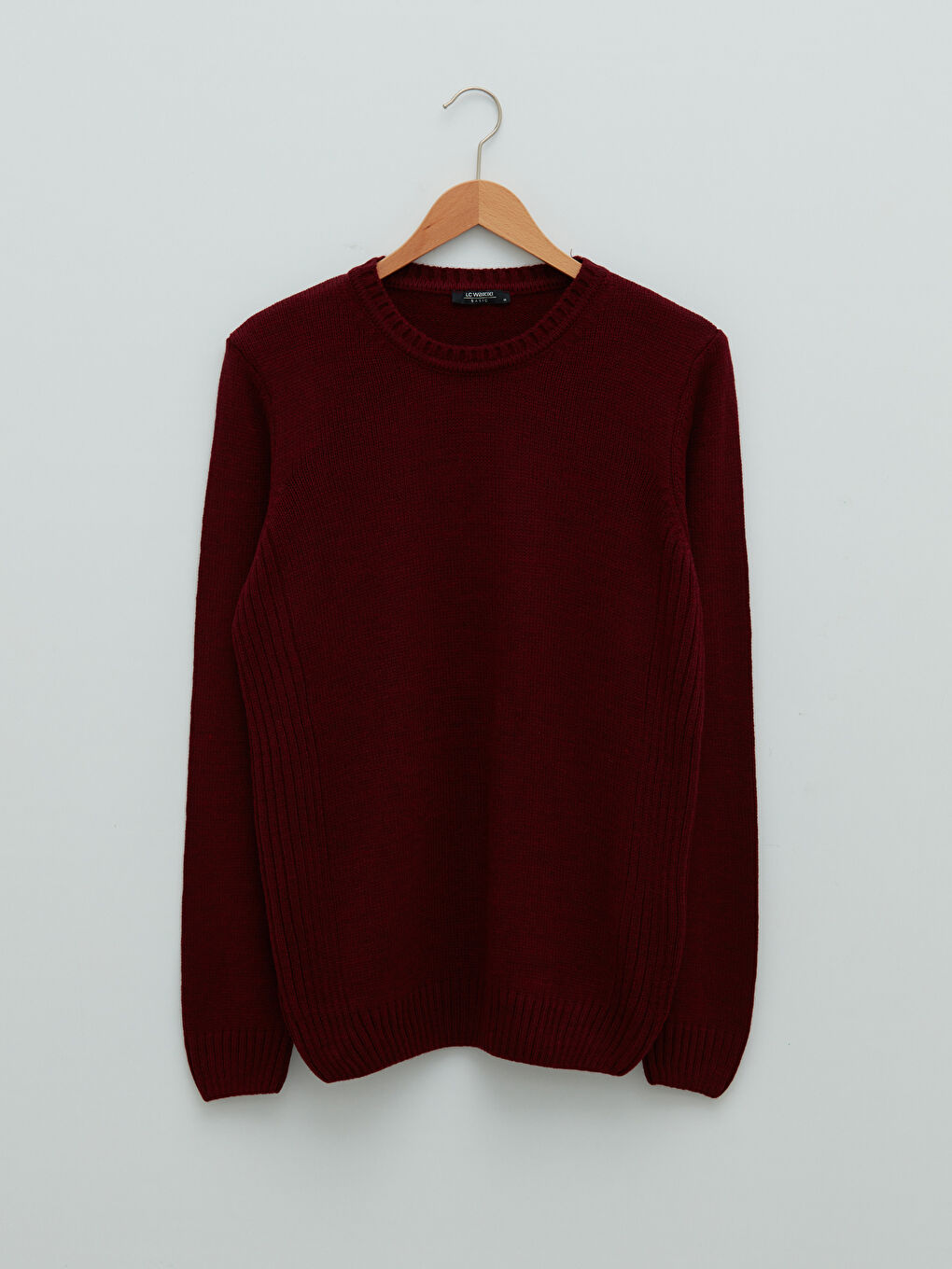 Crew Neck Long Sleeve Men's Tricot Sweater-6