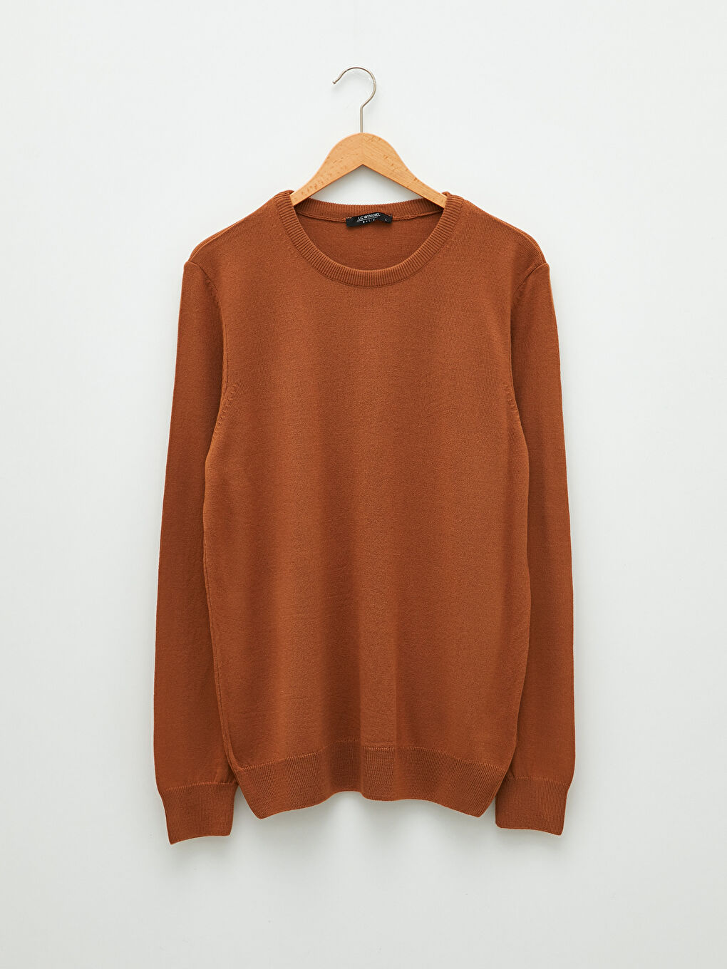 Kahverengi Bisiklet Yaka Uzun Kollu İnce Erkek Triko Kazak-5