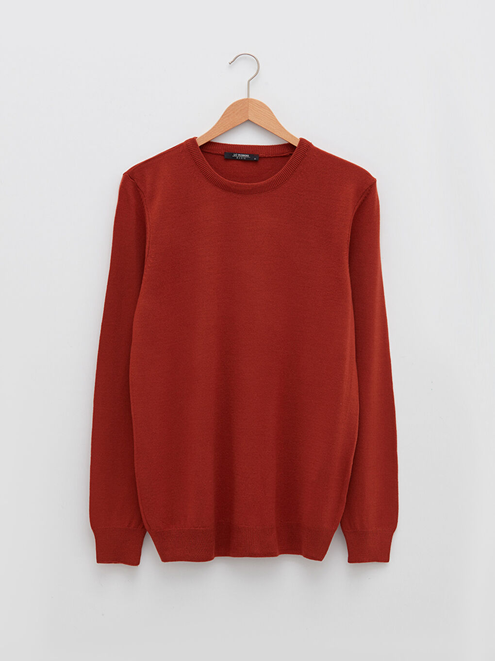 Kahverengi Bisiklet Yaka Uzun Kollu İnce Erkek Triko Kazak-5