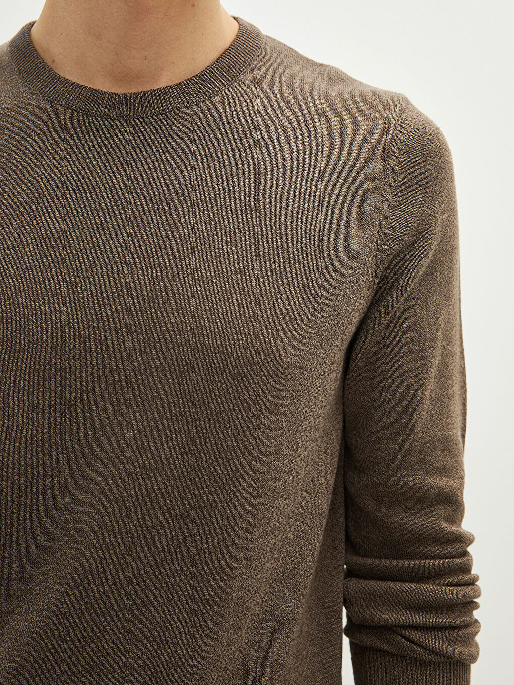 كنزة رجالي تريكو رقيق بأكمام طويلة وقبة دائرية-2