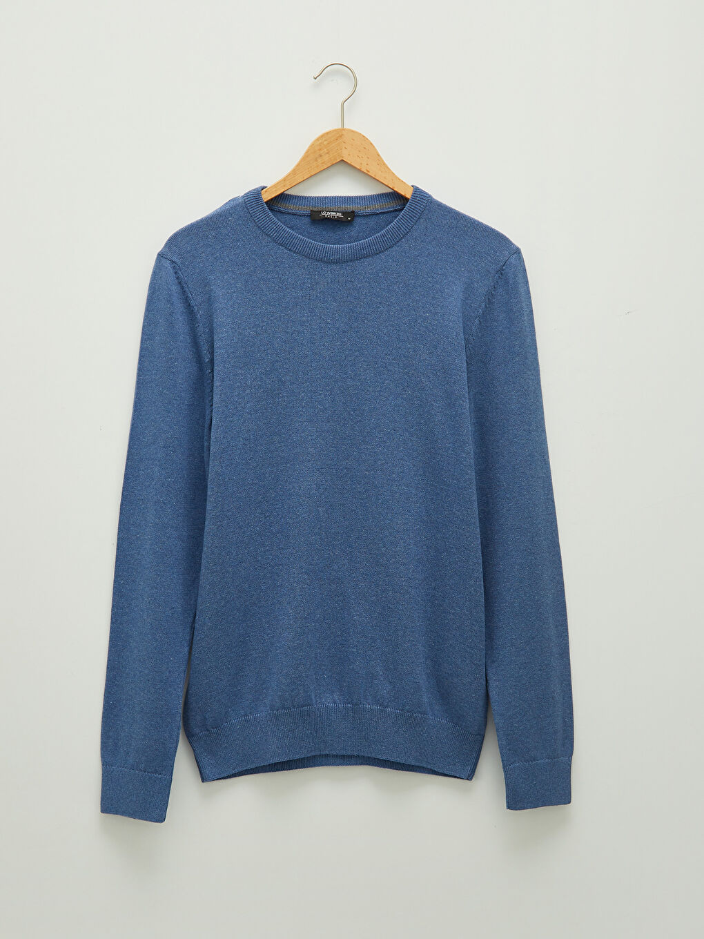 Crew Neck Long Sleeve Thin Men's Tricot Sweater-5
