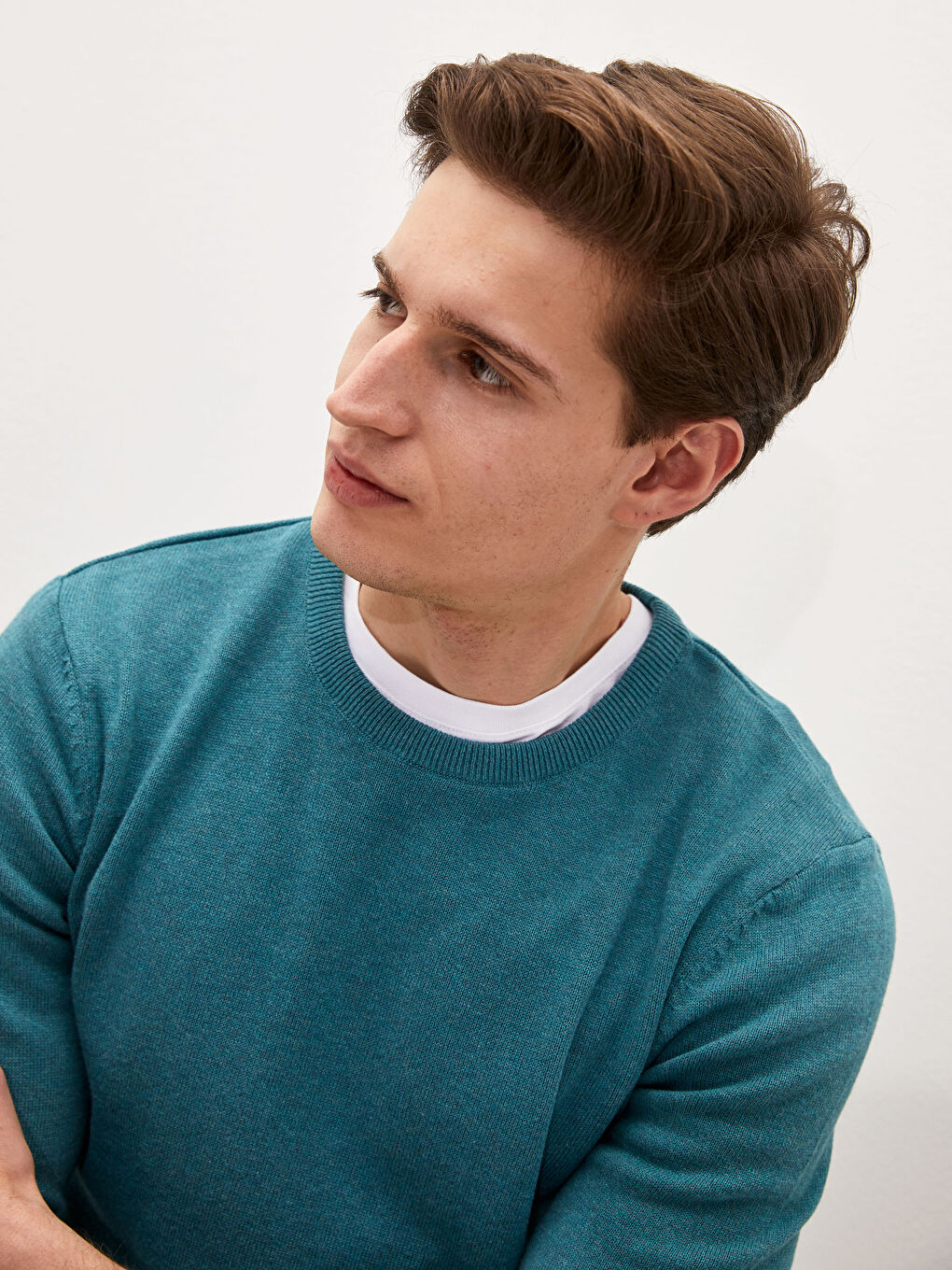 Crew Neck Long Sleeve Thin Men's Tricot Sweater -W11438Z8-LDH