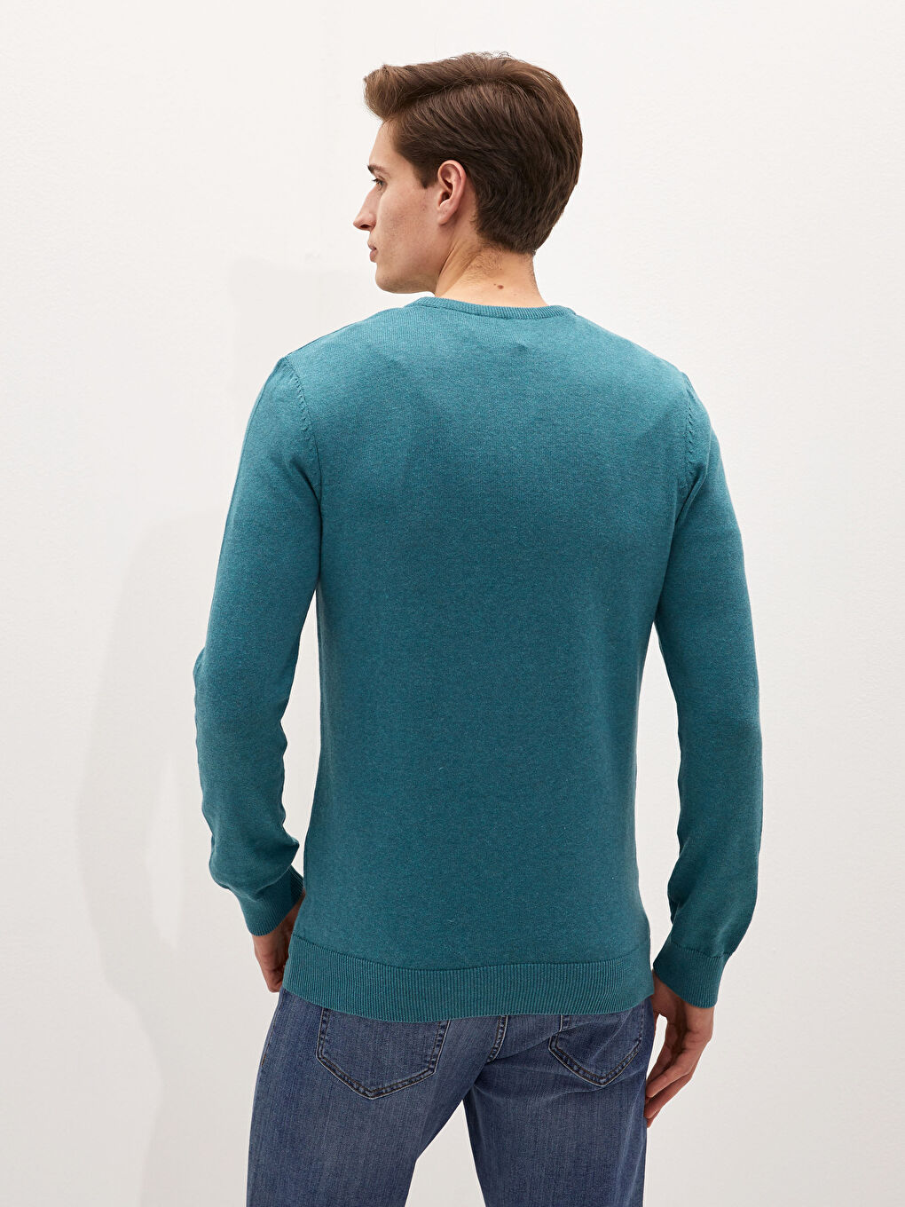 Crew Neck Long Sleeve Thin Men's Tricot Sweater -W11438Z8-LDH
