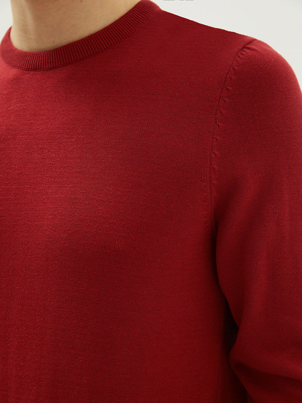 LCWAIKIKI Basic Crew Neck Long Sleeve Thin Men's Tricot Sweater -W11438Z8-R3P