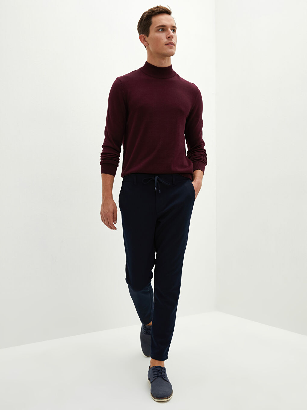 Half Turtleneck Long Sleeve Men's Knitwear Sweater-2