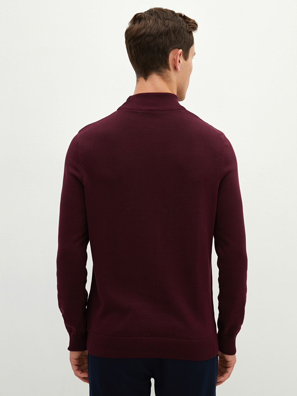 Half Turtleneck Long Sleeve Men's Knitwear Sweater-4