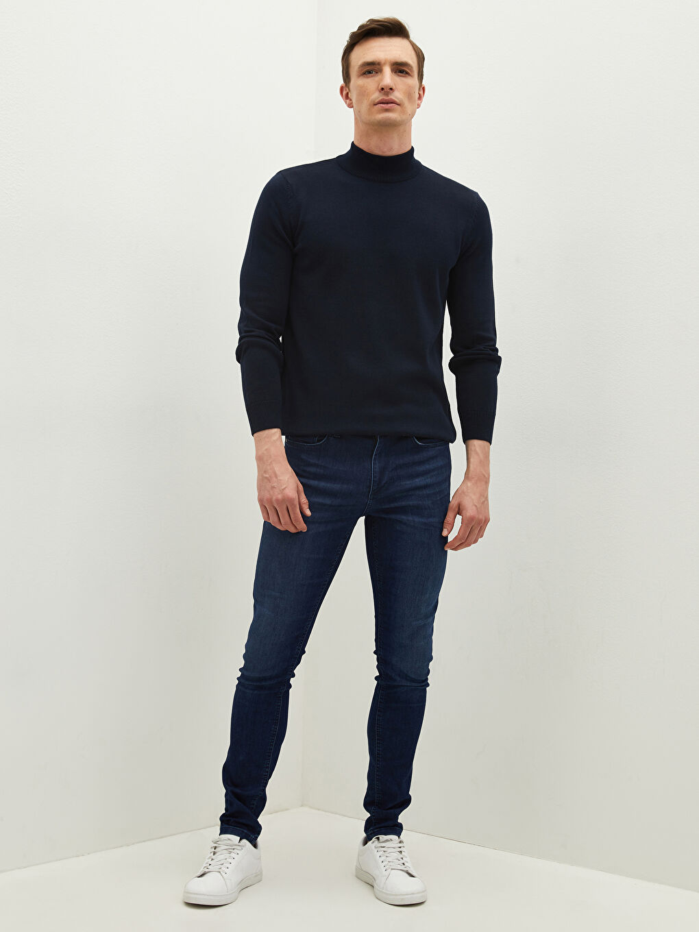 Half Turtleneck Long Sleeve Men's Knitwear Sweater-2