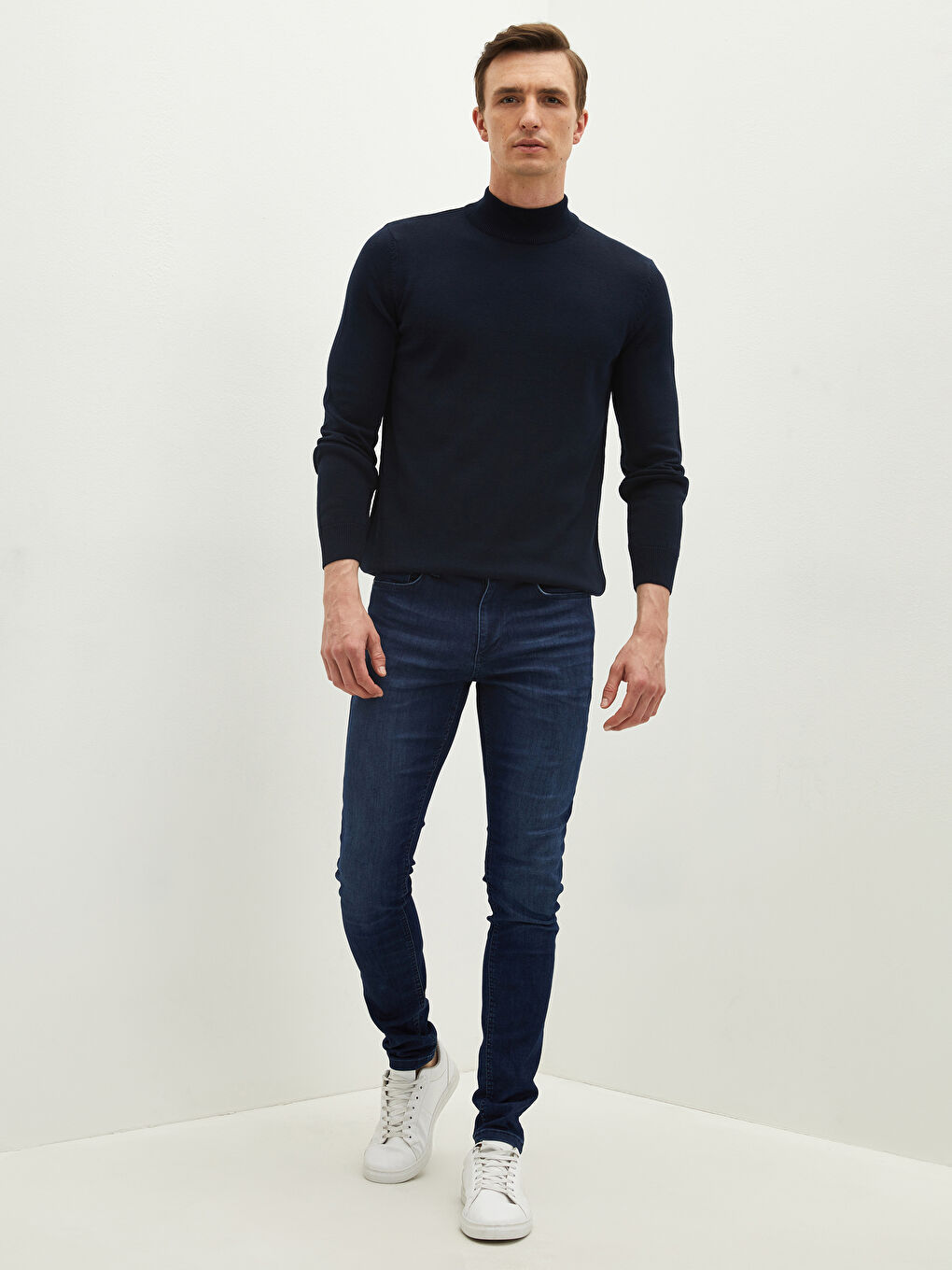 Half Turtleneck Long Sleeve Men's Knitwear Sweater-3