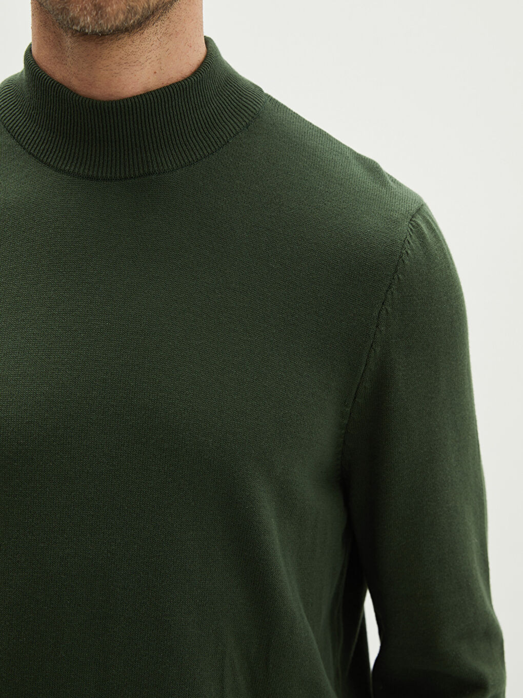 Half Turtleneck Long Sleeve Men's Knitwear Sweater-3