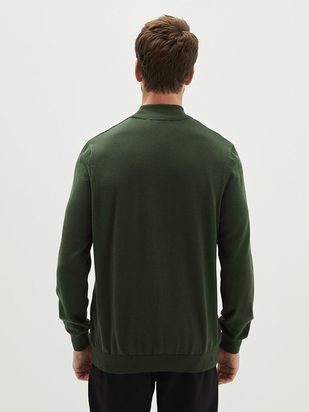 Half Turtleneck Long Sleeve Men's Knitwear Sweater-4