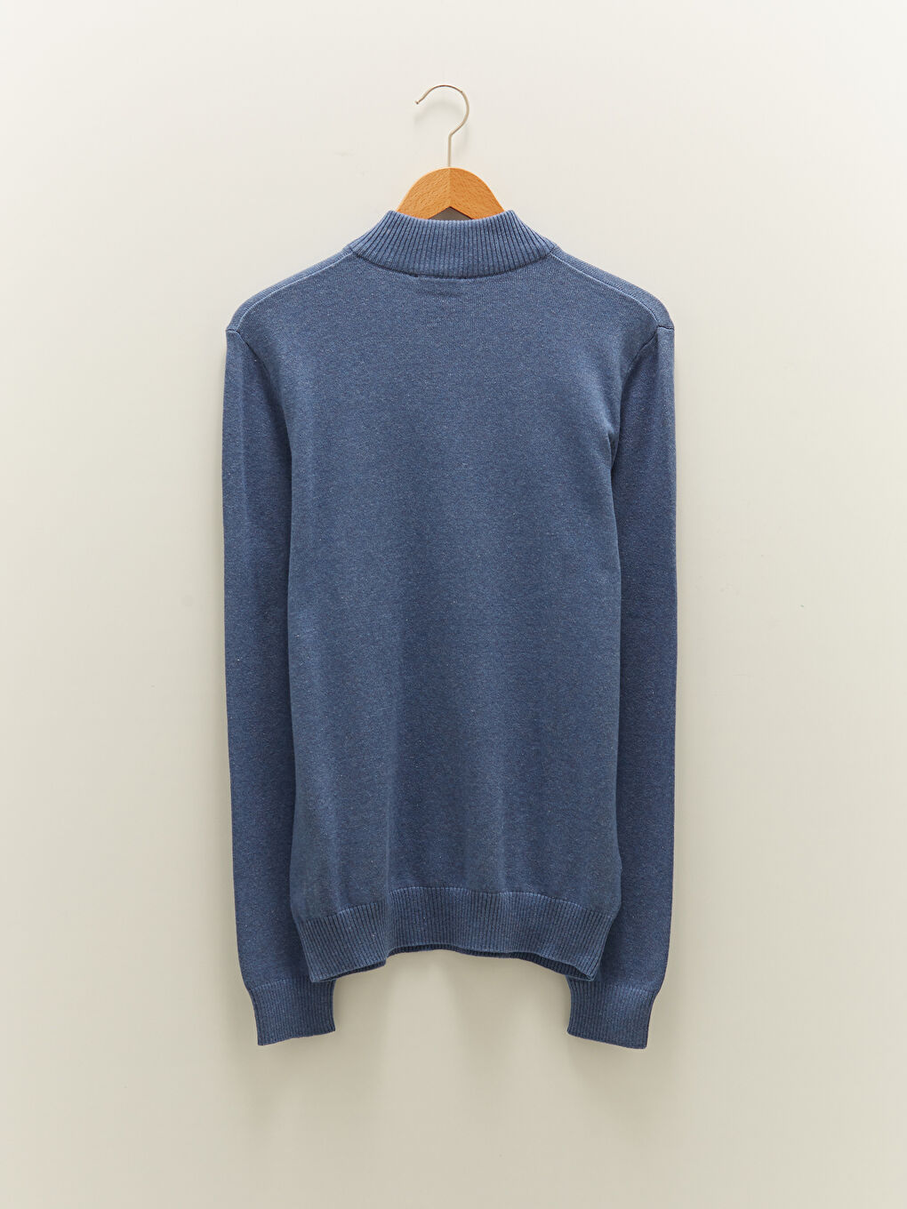 Zippered Turtle Neck Long Sleeve Men's Tricot Sweater-8