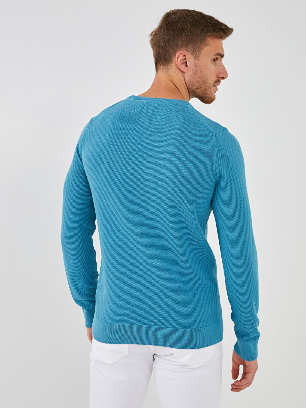 LCWAIKIKI Basic Crew Neck Long Sleeve Thin Men's Tricot Sweater -W11445Z8-DNT