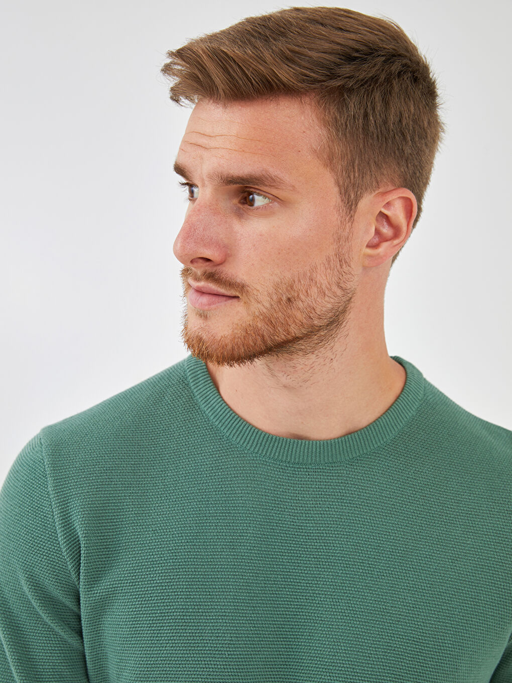 LCWAIKIKI Basic Crew Neck Long Sleeve Thin Men's Tricot Sweater -W11445Z8-DTF