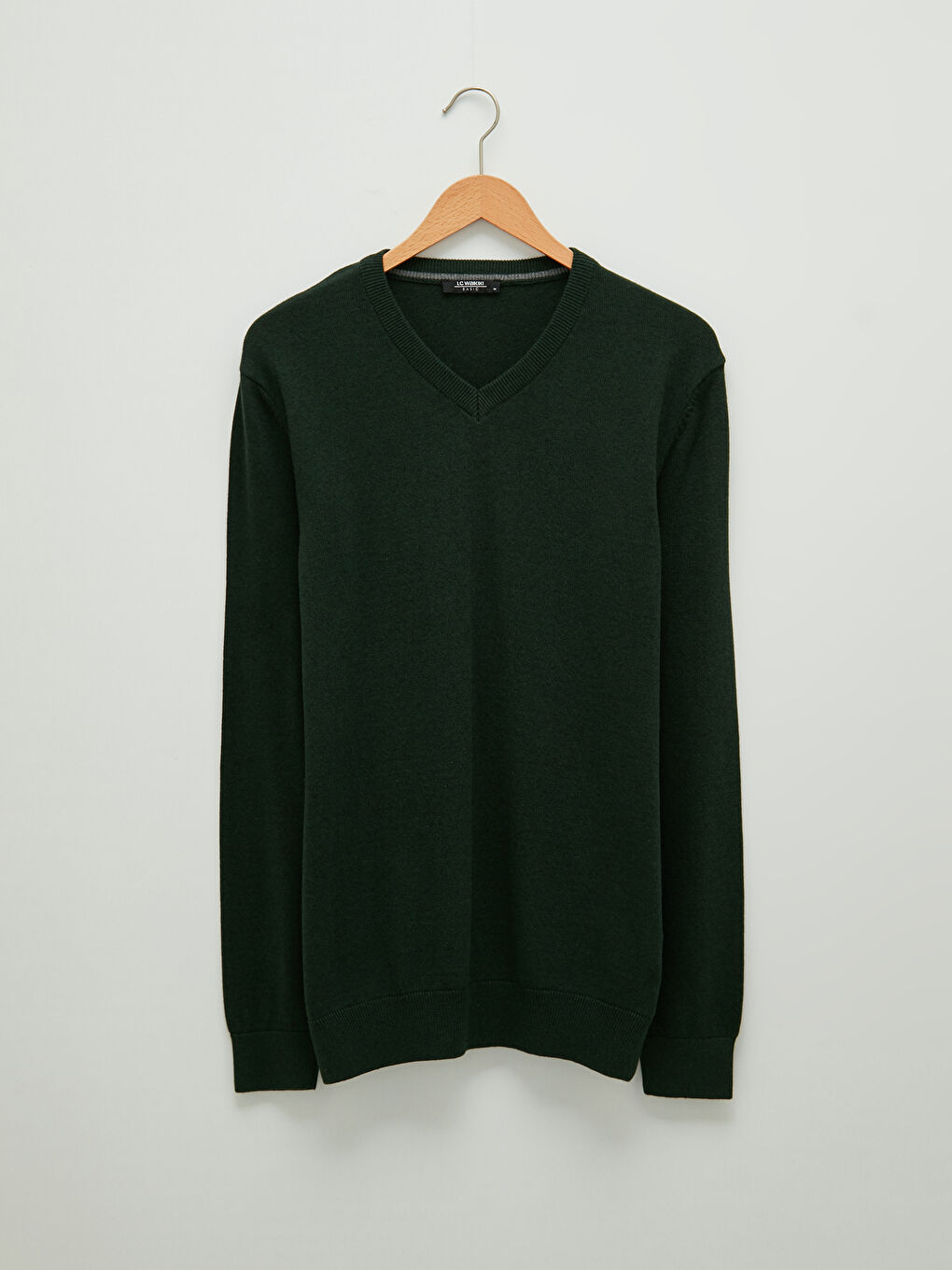 V Neck Long Sleeve Basic Thin Men's Tricot Sweater-4