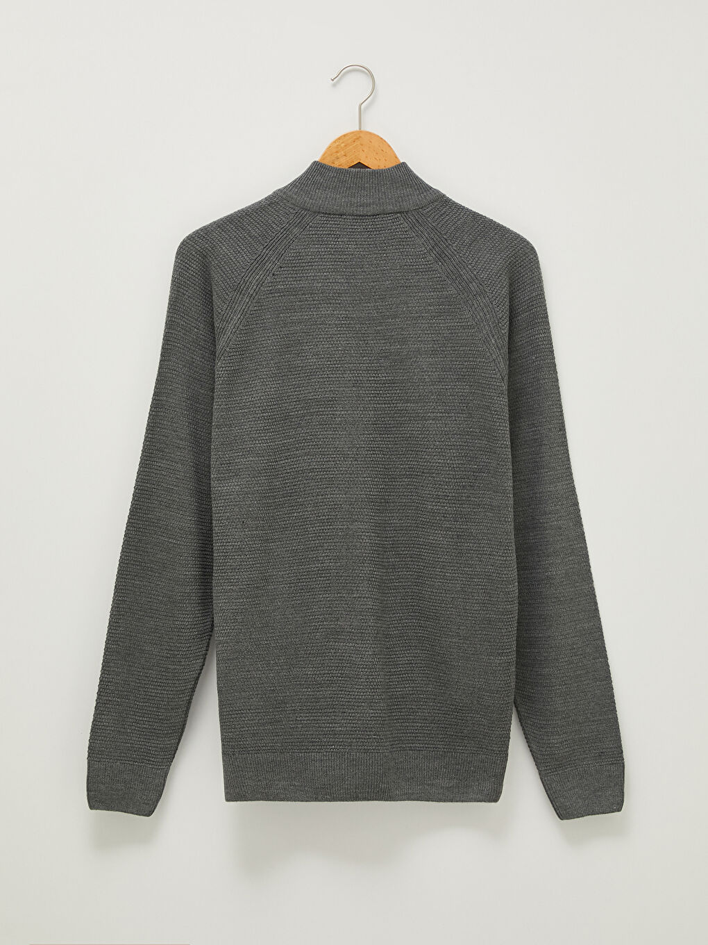 Standard Fit Turtle Neck Long Sleeve Men's Tricot Cardigan-6