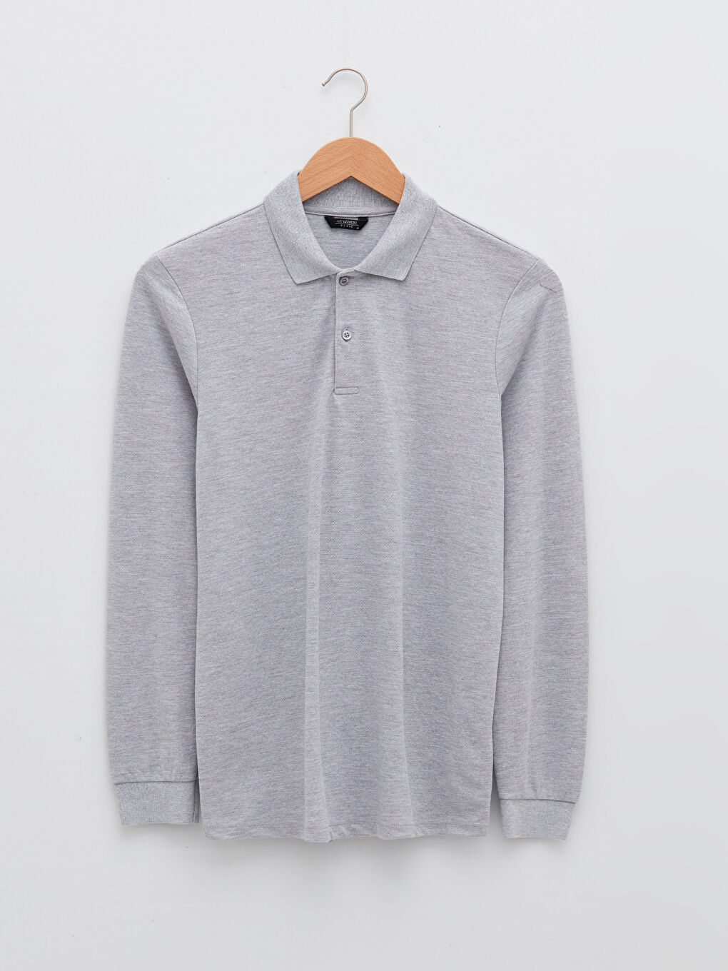 Футболка з довгим рукавом піке з коміром поло для чоловіків-5