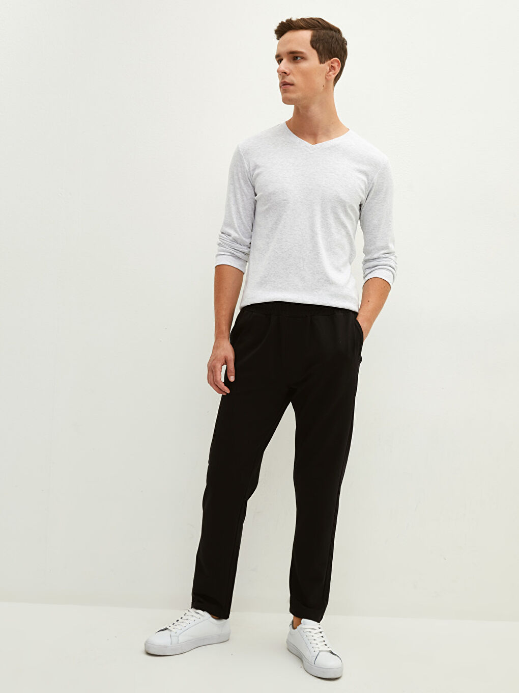 Siyah Standart Kalıp Erkek Eşofman Altı