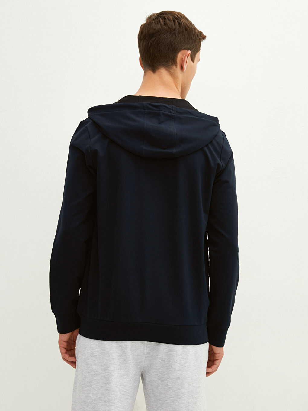 Hooded Long Sleeve Men's Zip-Up Sweatshirt-4