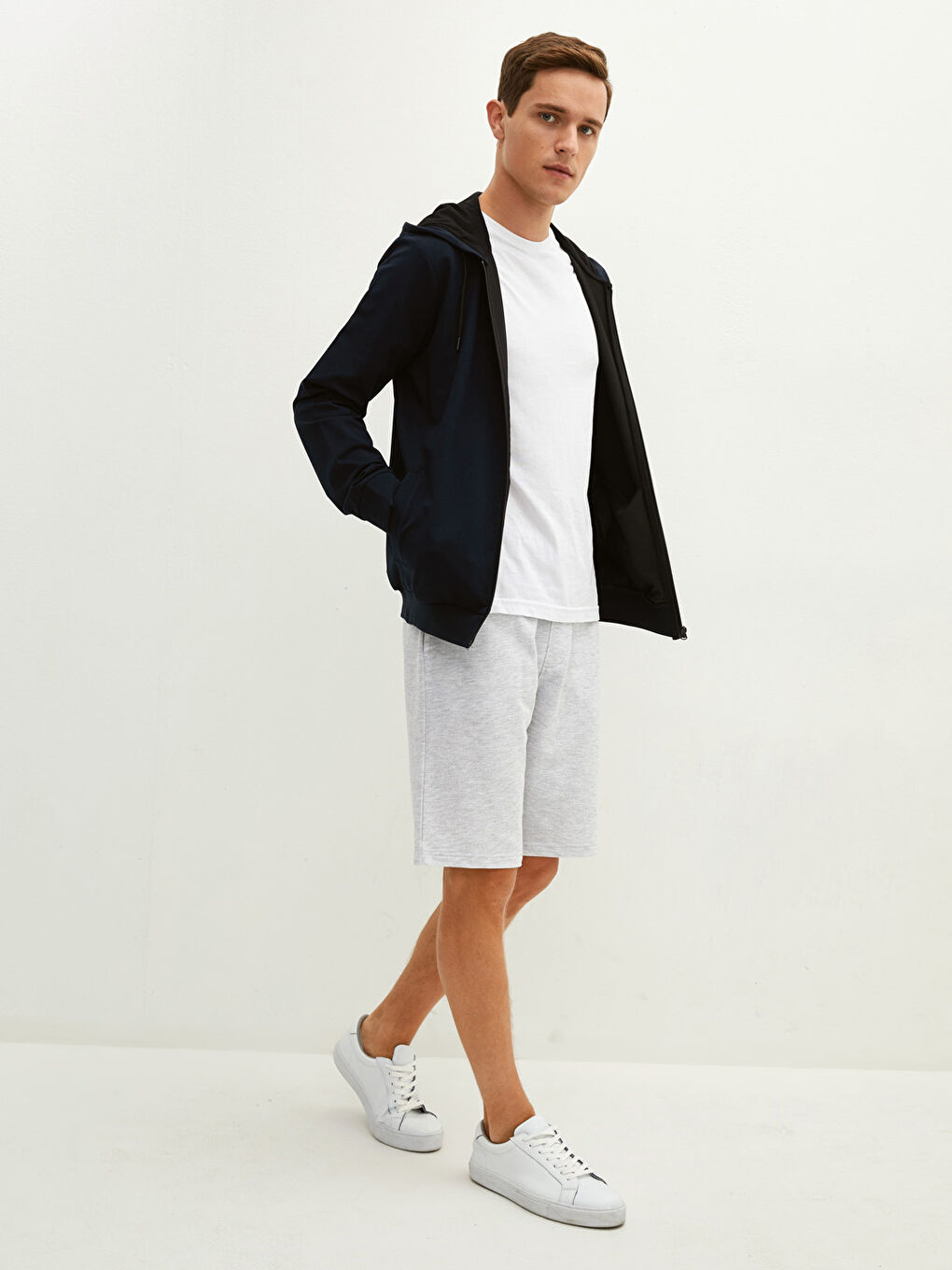 Hooded Long Sleeve Men's Zip-Up Sweatshirt-5