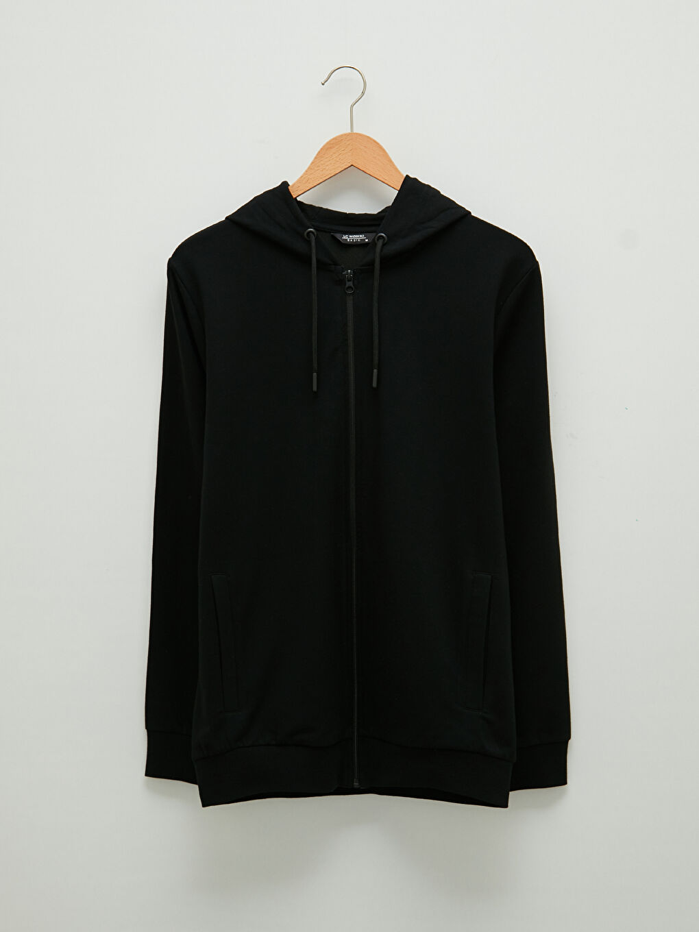 Мужская толстовка на молнии с капюшоном и длинным рукавом-4