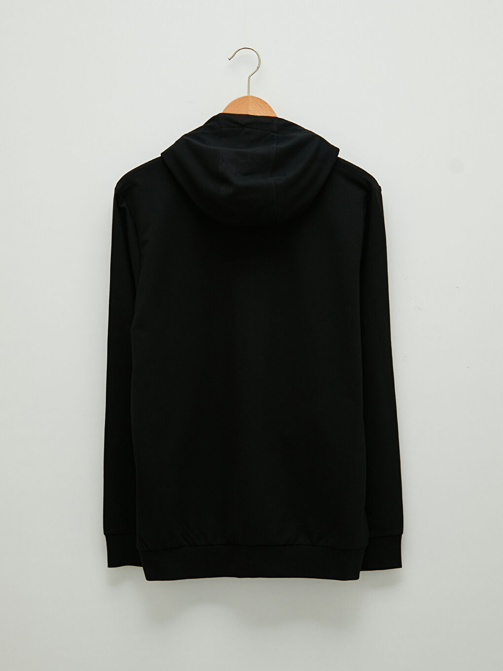 Мужская толстовка на молнии с капюшоном и длинным рукавом-5