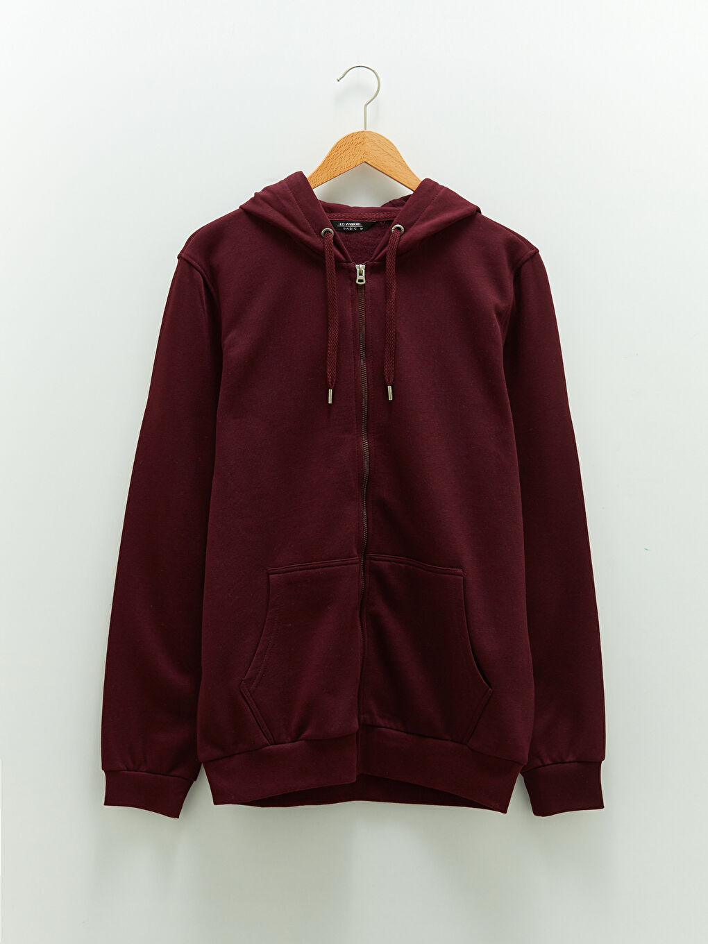 LCWAIKIKI Basic Bordo Uzun Kollu Kalın Erkek Kalın Hoodie - 5