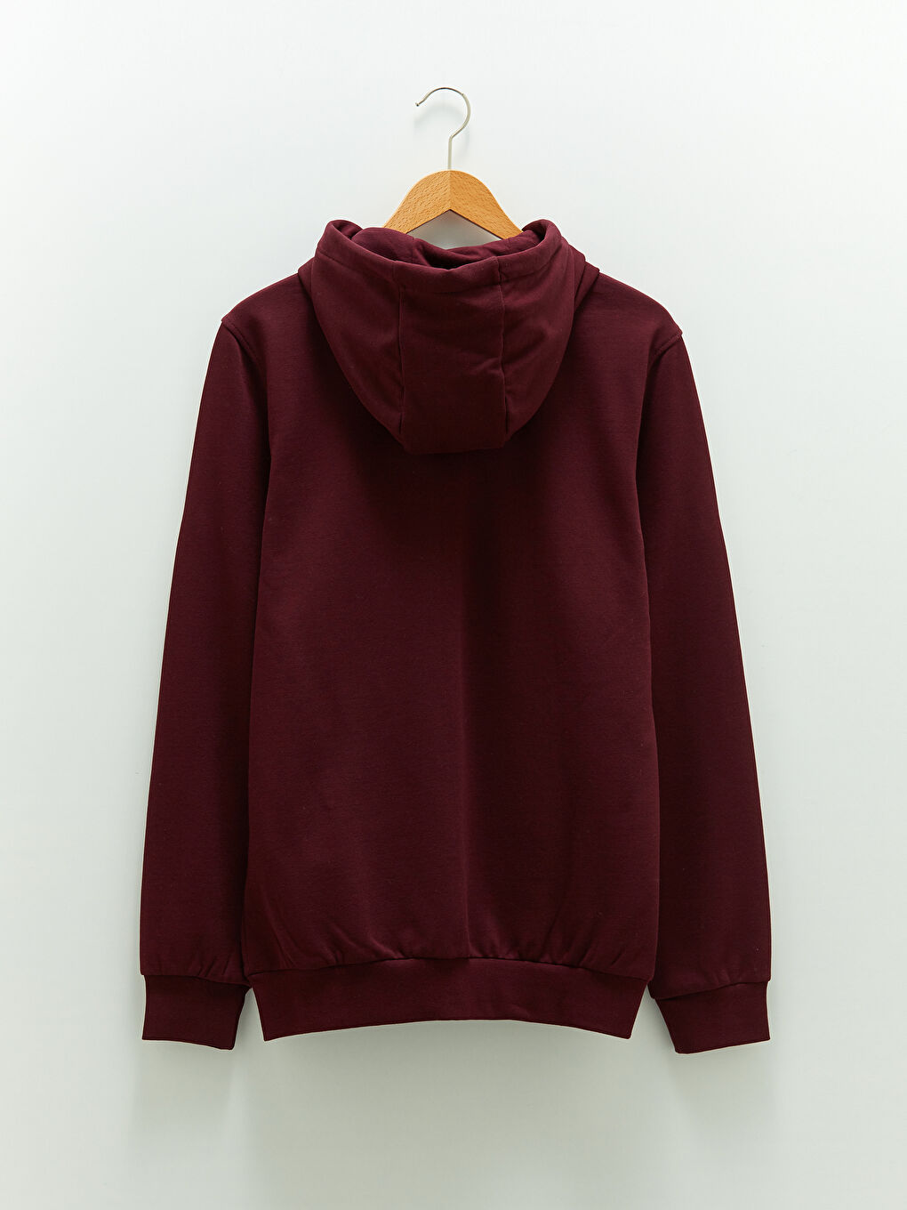 LCWAIKIKI Basic Bordo Uzun Kollu Kalın Erkek Kalın Hoodie - 6