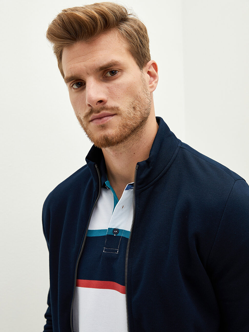Sweat Zippé Épais Pour Hommes Coupe Confortable À Col Cheminée Et Manches Longues-3