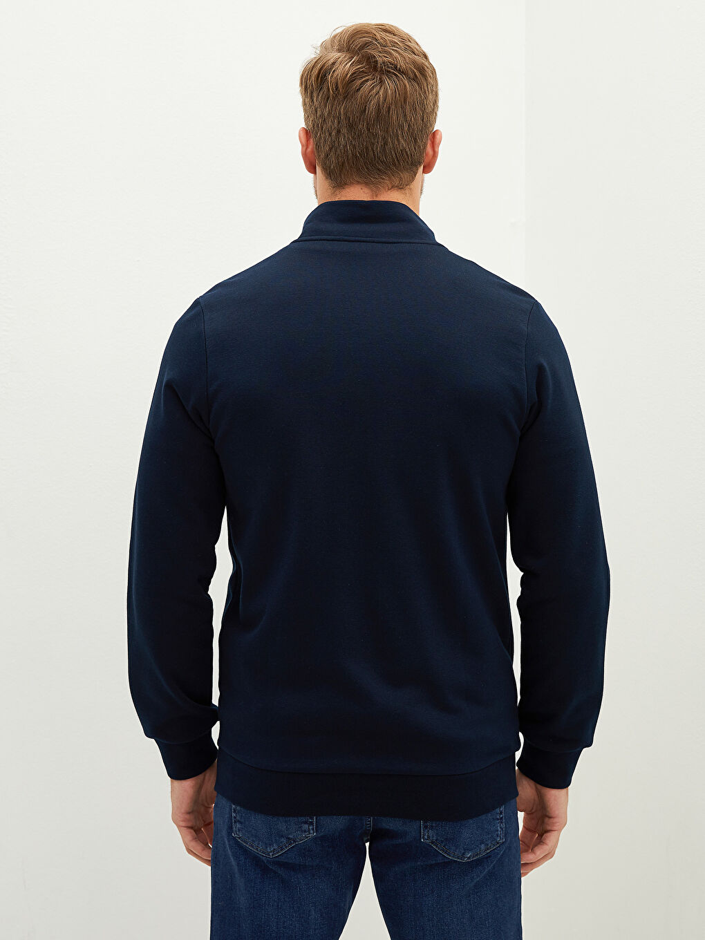 Sweat Zippé Épais Pour Hommes Coupe Confortable À Col Cheminée Et Manches Longues-5