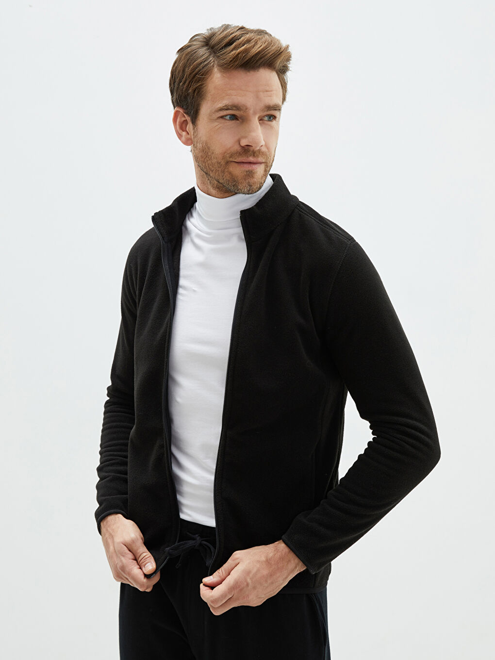 Funnel Neck Long Sleeve Polar Men's Sweatshirt