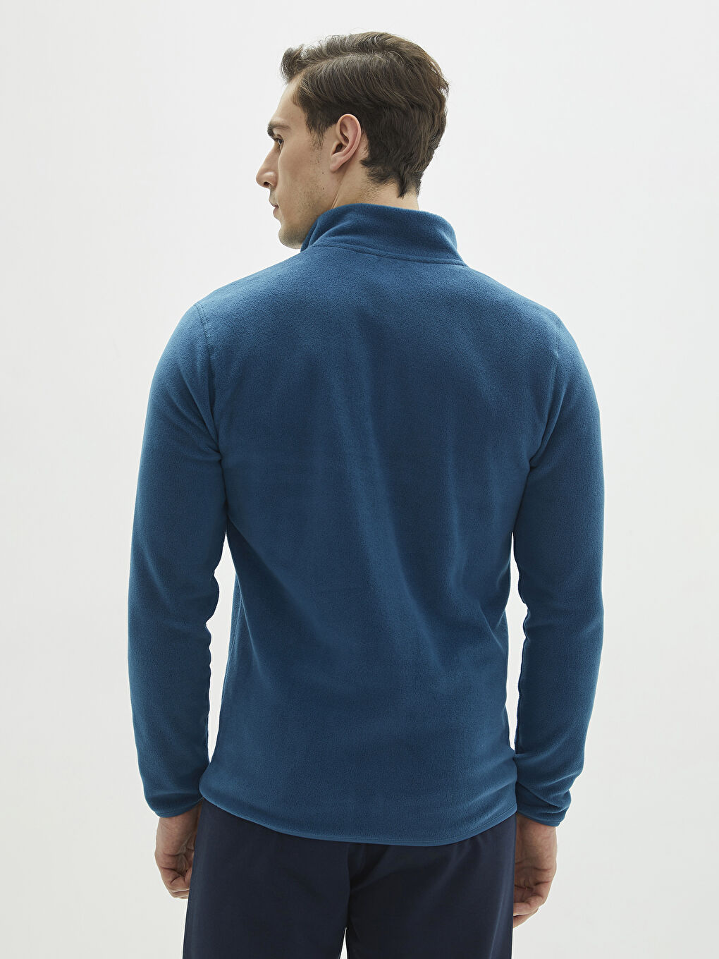 Толстовка с длинным рукавом и воротником-трубой из полярного материала для мужчин-4