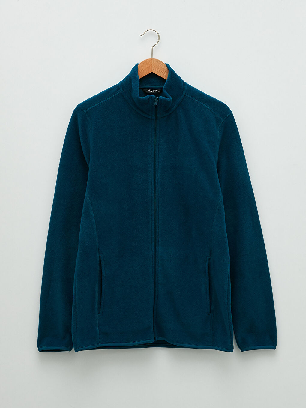 Толстовка с длинным рукавом и воротником-трубой из полярного материала для мужчин-5