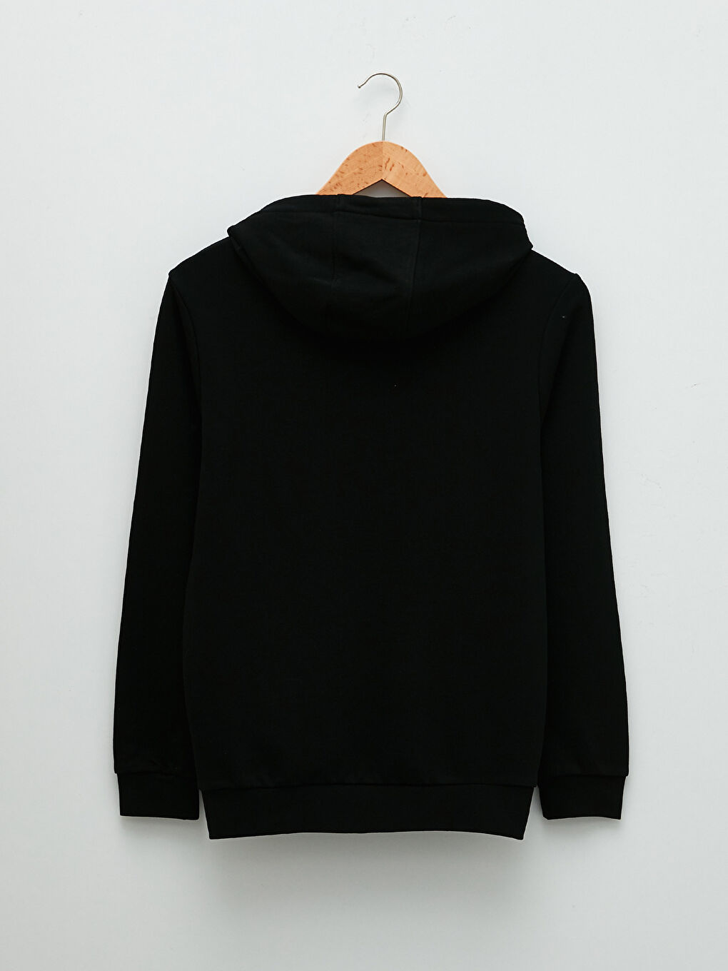 LCWAIKIKI Basic Siyah Uzun Kollu Basic Erkek Hoodie - 6