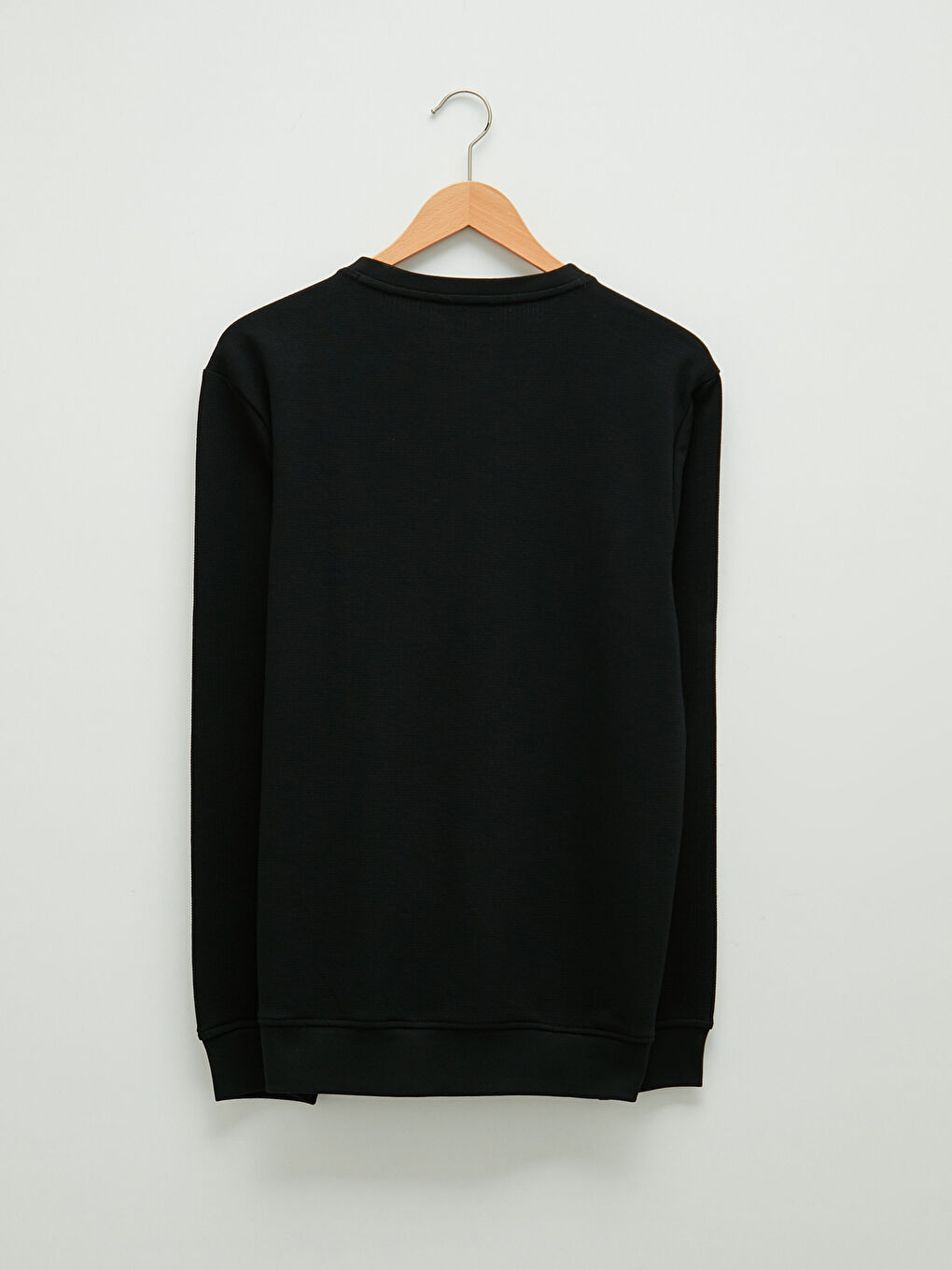 Siyah Bisiklet Yaka Uzun Kollu Erkek Sweatshirt-6