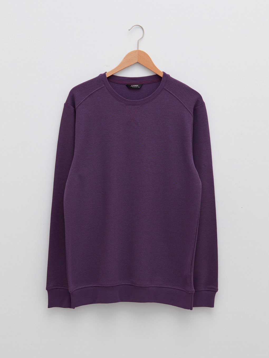 Mor Bisiklet Yaka Uzun Kollu Erkek Sweatshirt-5