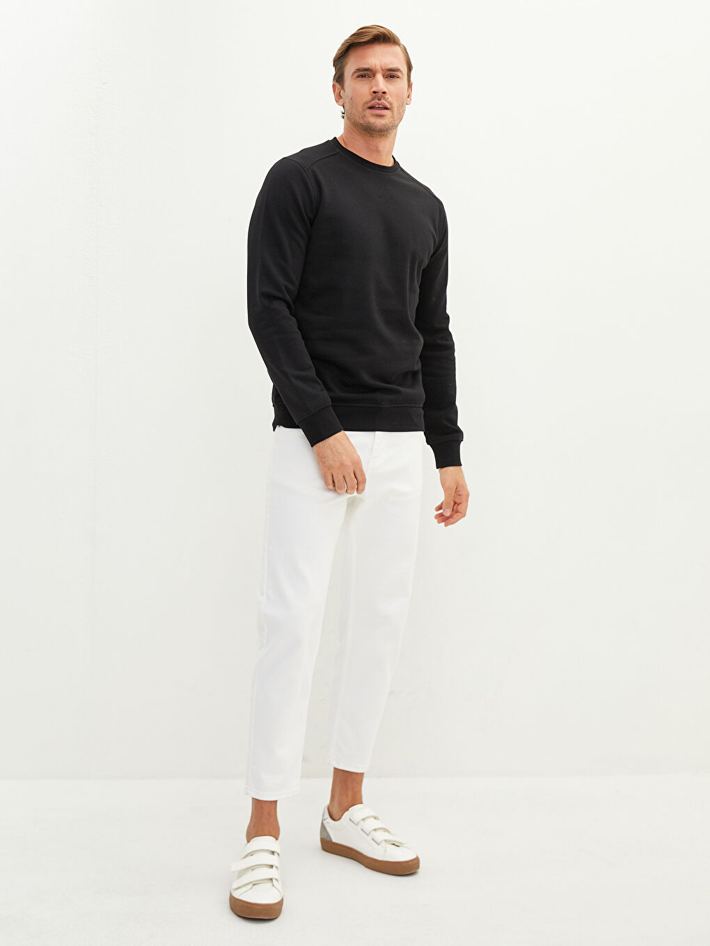 Свитшот Мужской Толстый С Длинным Рукавом С Круглым Вырезом-3