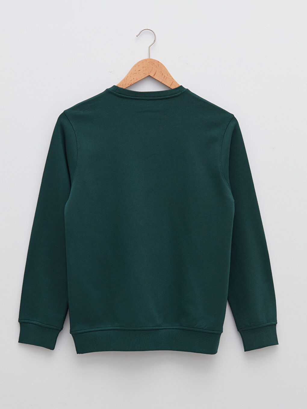 LCWAIKIKI Basic Yeşil Bisiklet Yaka Uzun Kollu Kalın Erkek Sweatshirt - 6