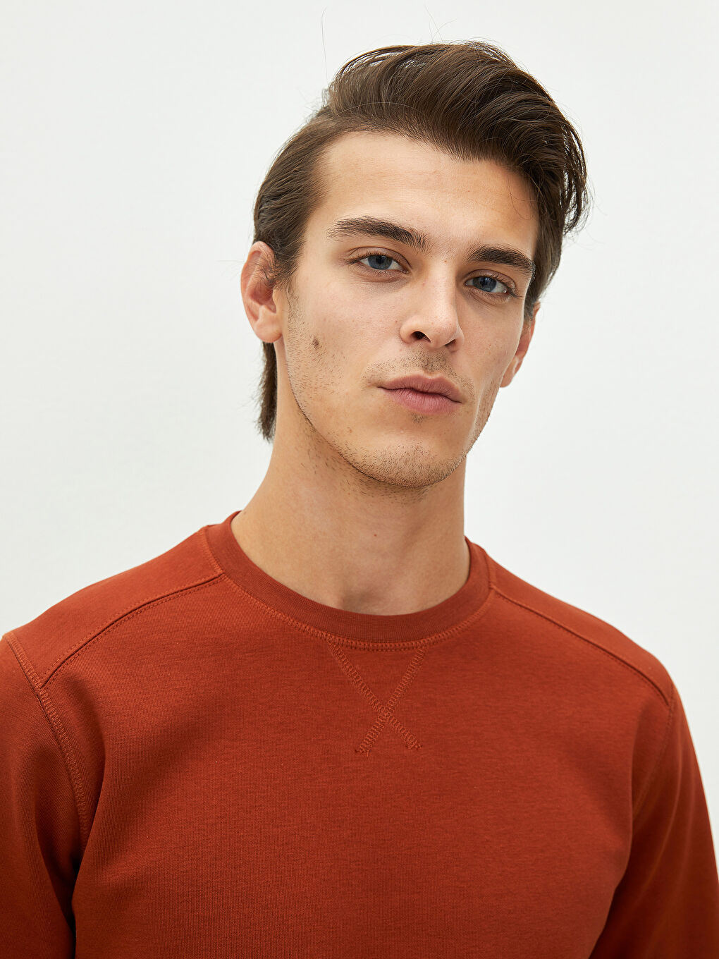 Crew Neck Long Sleeve Thick Men's Sweatshirt-2